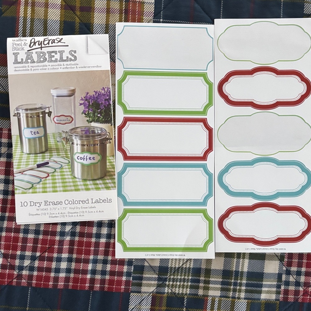 Dry Erase Colored Labels Set